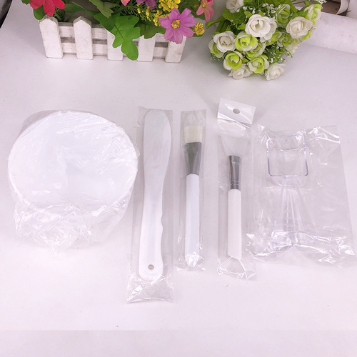 White silicone facial mask bowl set, soft mask bowl, complete set of homemade facial mask tools, silicone brush soft bowl, medium large size