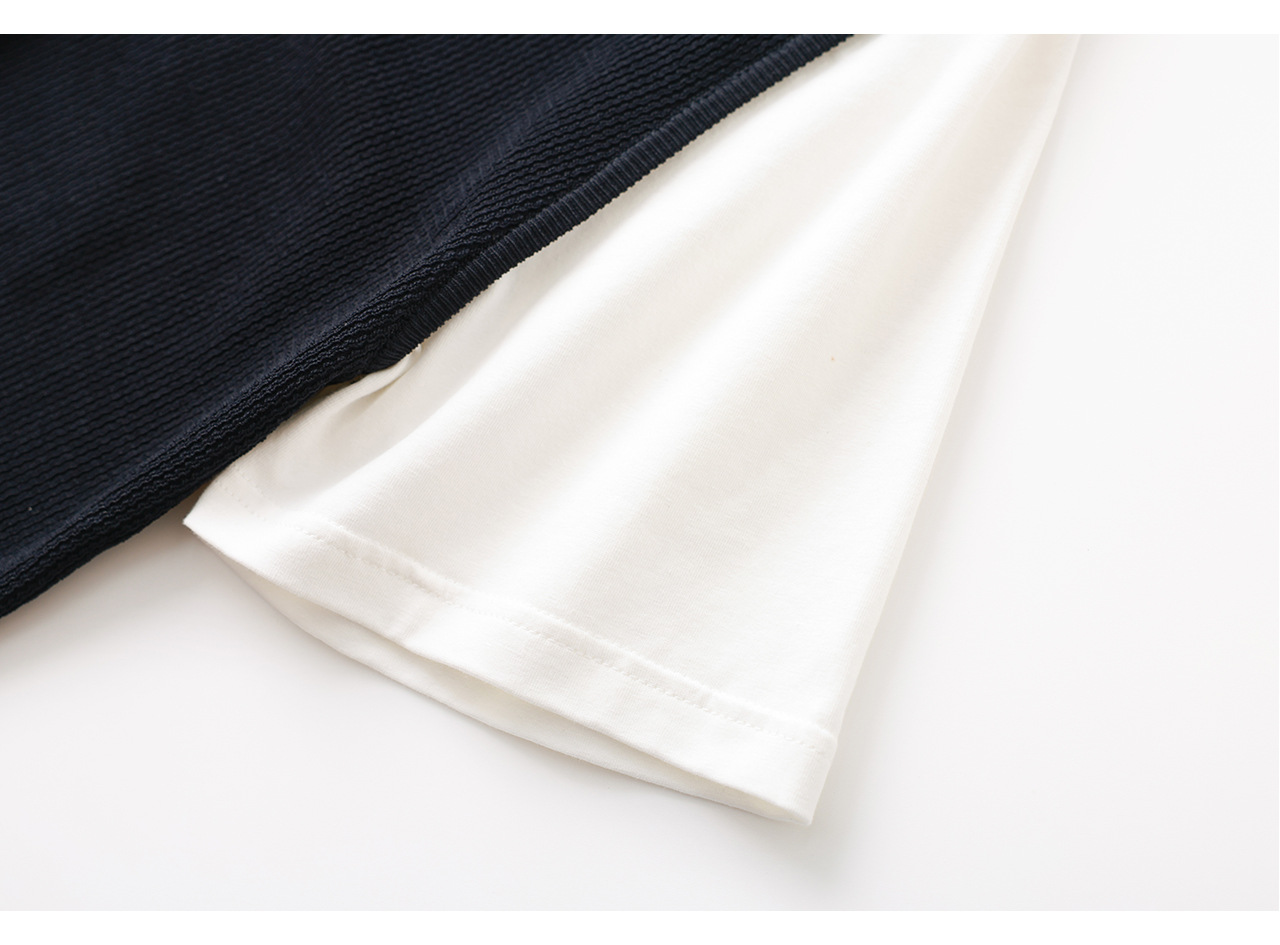 Áo thun dệt kim tay ngắn cổ tròn chất liệu Tencel siêu mịn — màu xanh navy chi tiết 22