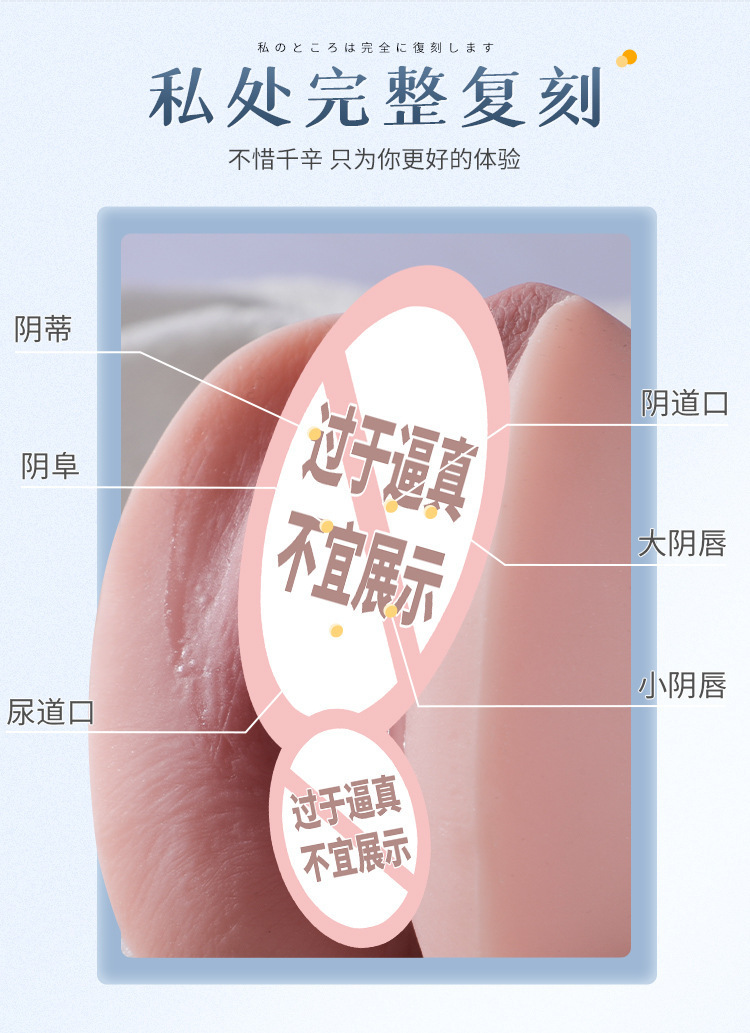 Manual Male Masturbator Cup with Dual Channel Soft Silicone Skin Tone — detail image 13