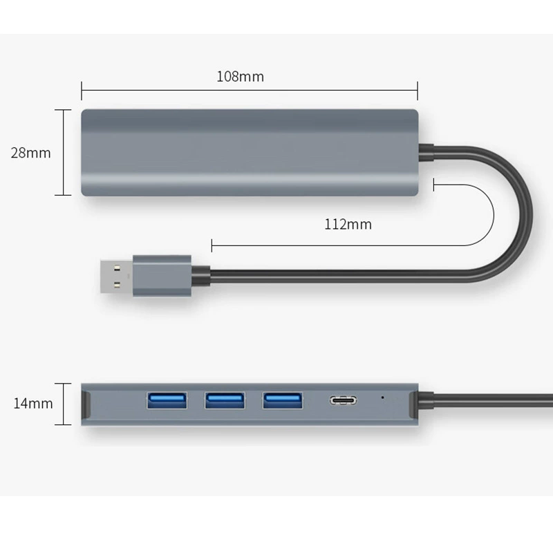 Cross-border multifunctional Type-C docking station 3.0 interface five-in-one docking station to Gigabit network card hub
