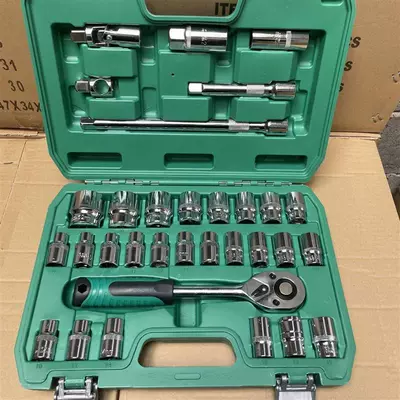 Wrench Set Combination Casing — Mühərrik tənzimləmə alətləri - 32-pieces-of-24-tooth-auto-repair-ordinary-model-free-replacement-if-broken