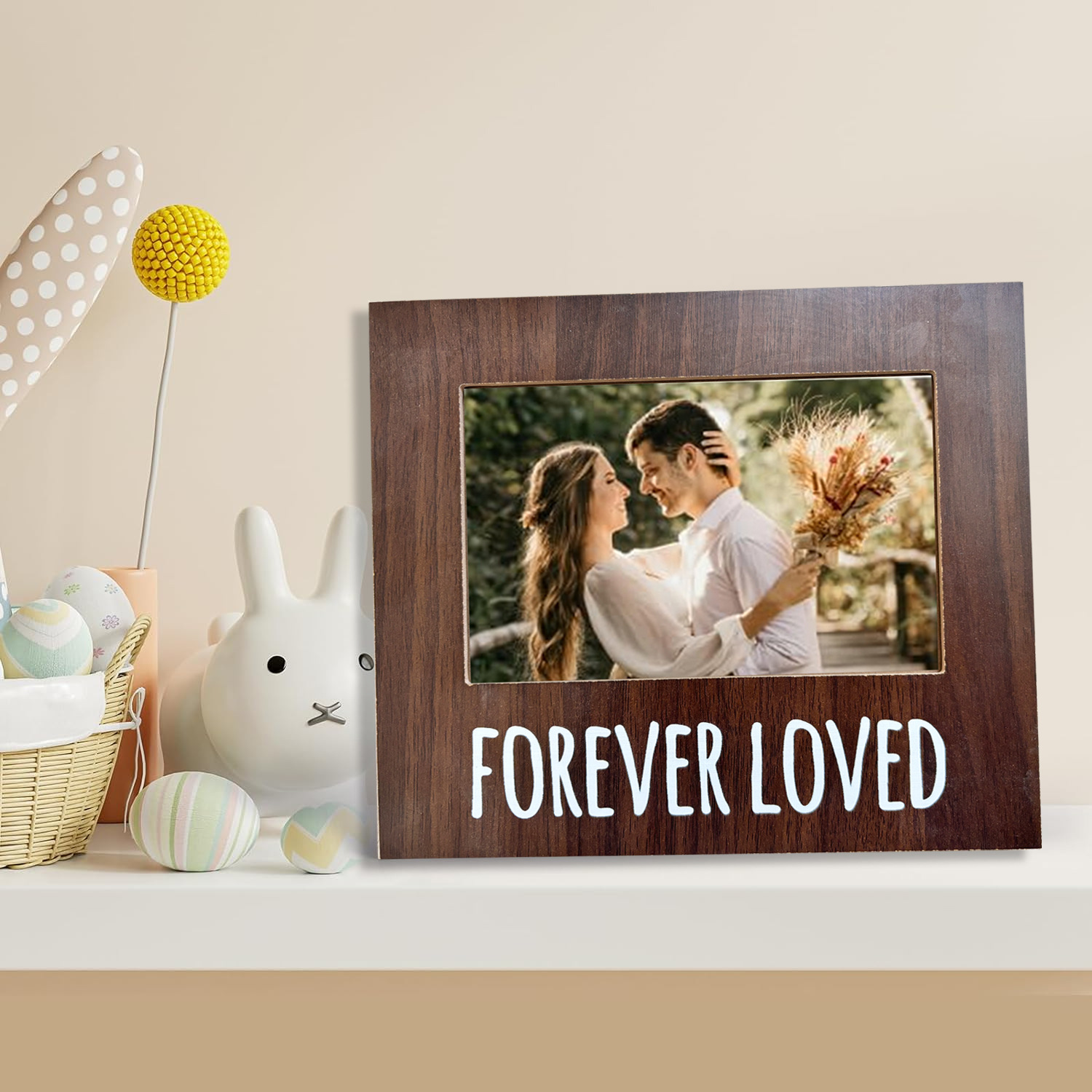 Spot marco de fotos de madera amor bobinado marco de fotos colgante marco de pared de fotos familiares de madera MDF decoración de marco de fotos