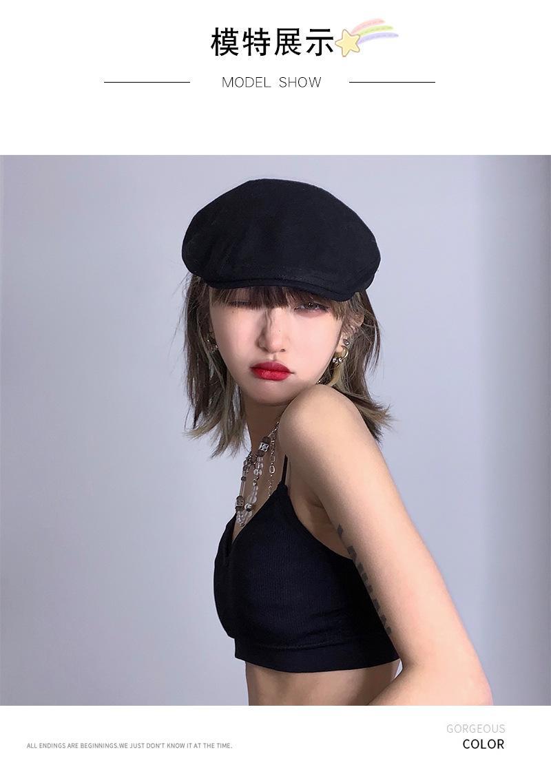 复古前进帽男女亚麻日系鸭舌帽春夏季透气文艺贝雷帽英伦画家帽子-阿里巴巴