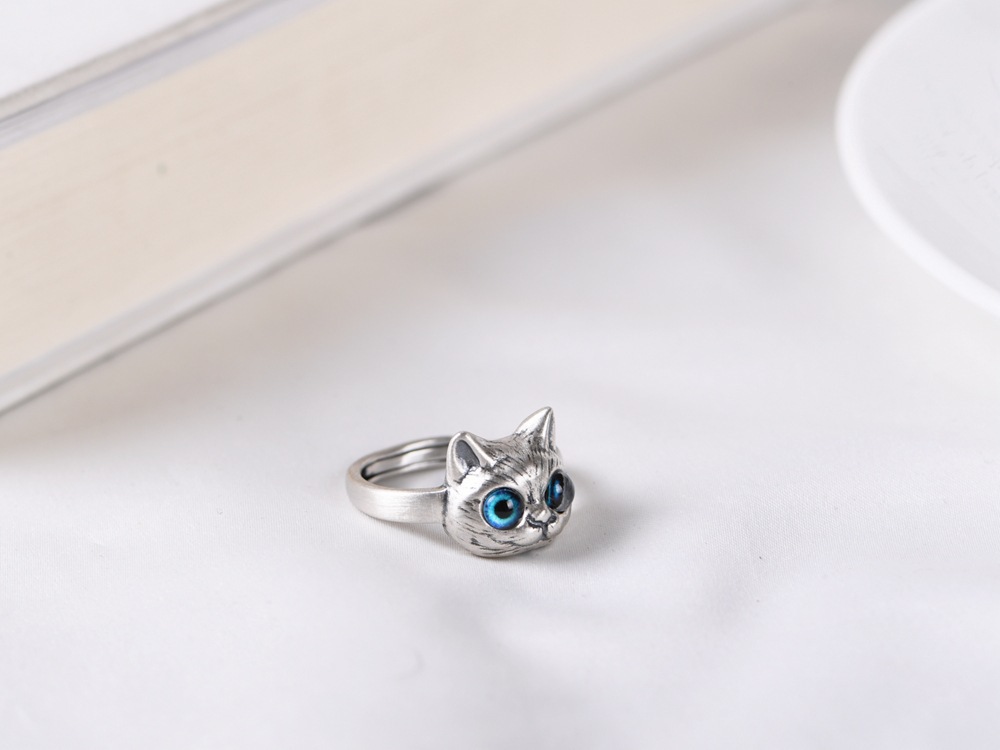 Cute Cat Copper Open Rings display picture 4