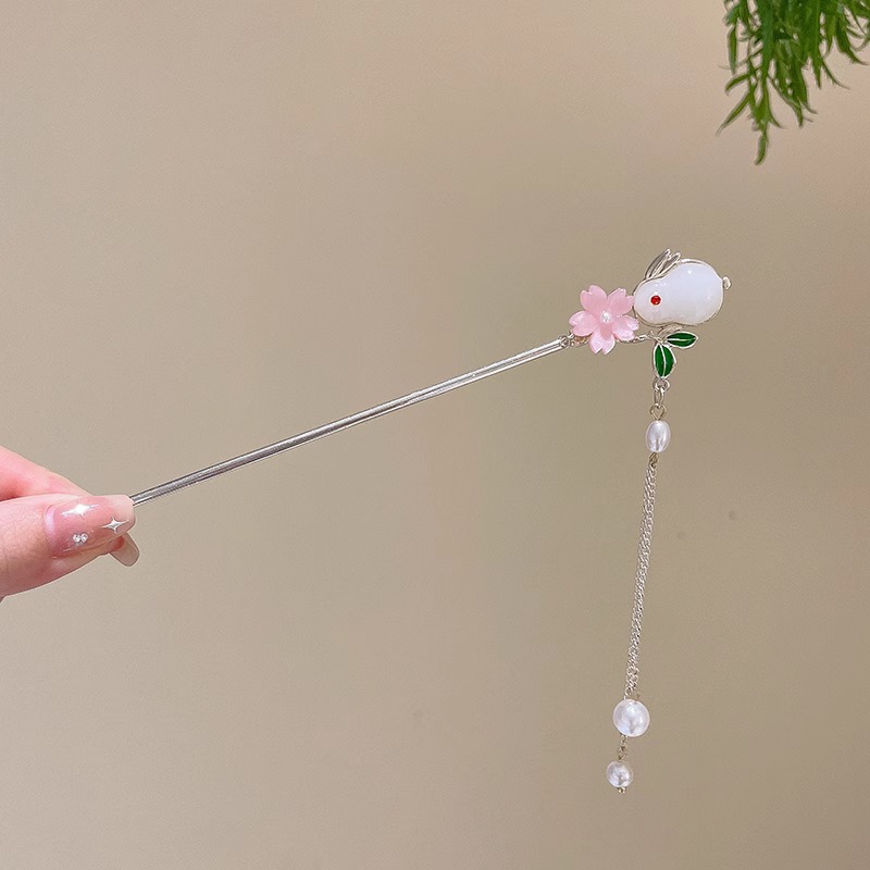 Estilo antiguo chino paso horquilla nuevo estilo chino updo horquilla de alto grado sándalo palillos elegante Hanfu borla tocado