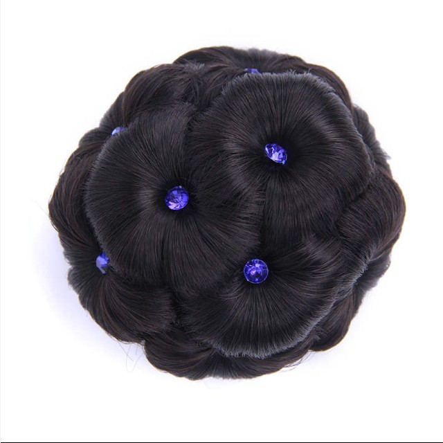 Fábrica al por mayor diamante nueve flor moño pelo clip peluca flor brote nupcial accesorios para el cabello updo pelo moño pelo bolsa en stock