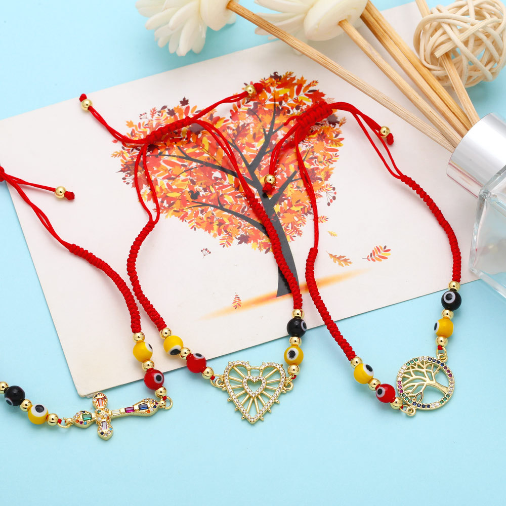 Fashion Eye Copper Braid Zircon Bracelets 1 Piece