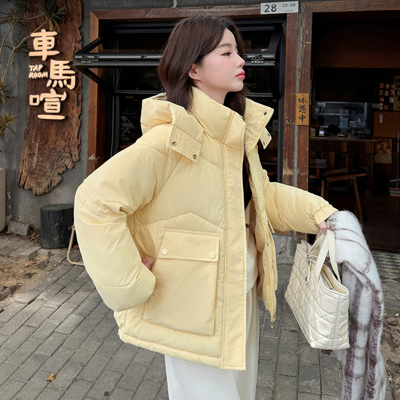여성 후드 숏 패딩 점퍼 2025 가을겨울 루즈핏 빅포켓 학생 데일리 아우터