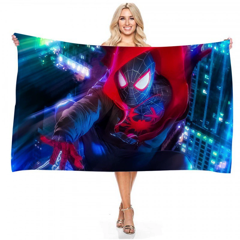 Прямые поставки через границу серия Marvel Spider-Man цифровая печать длинное основание пляжное полотенце полотенце полотенце