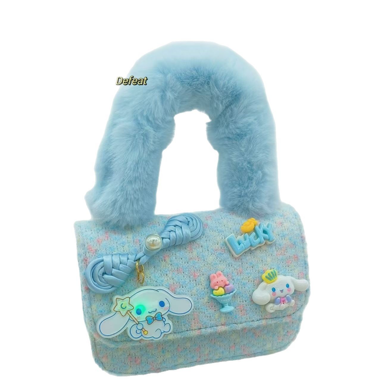 Bolso de peluche de estilo nacional, bolso de hombro para niños, bolso de cambio para niñas, bolso de moda, bolso cuadrado