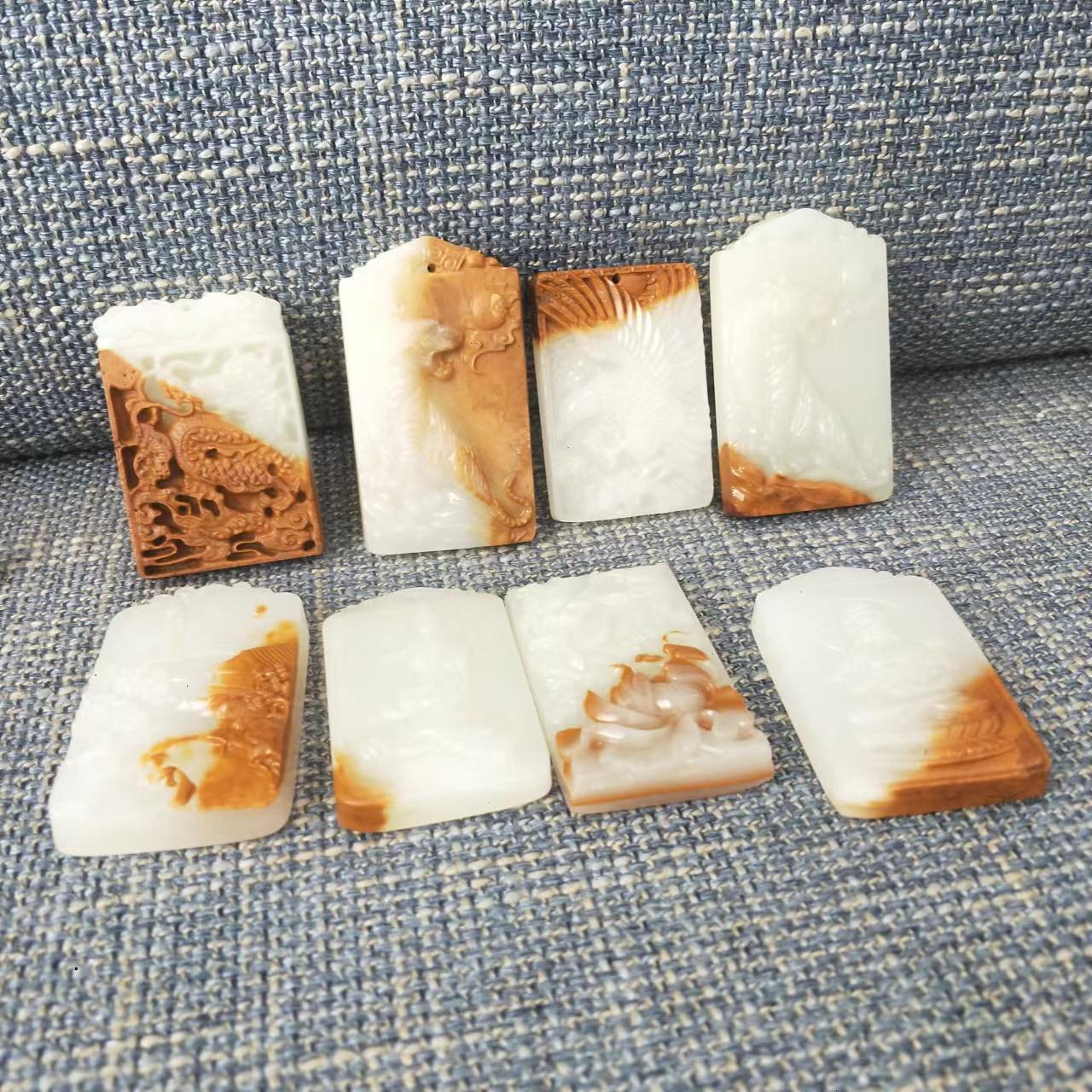 黄俏皮色阿富汗玉吊坠 玉器玉石雕刻挂件饰品 珠宝店直播货源使用
