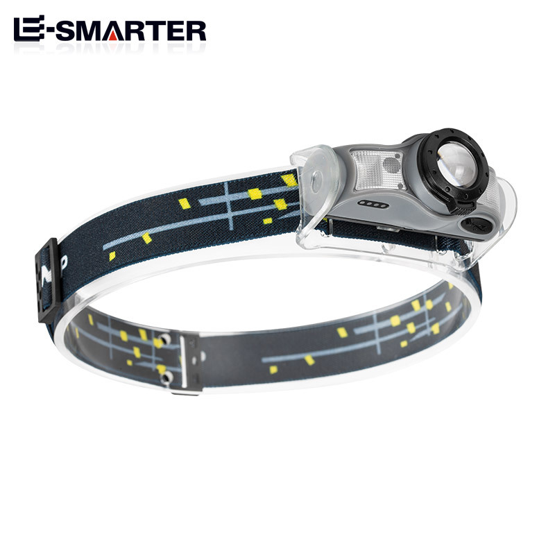 Transfronterizo nuevo LED linterna de luz fuerte mini multifunción lámpara de pesca lámpara de sensor inteligente de onda linterna montada en la cabeza