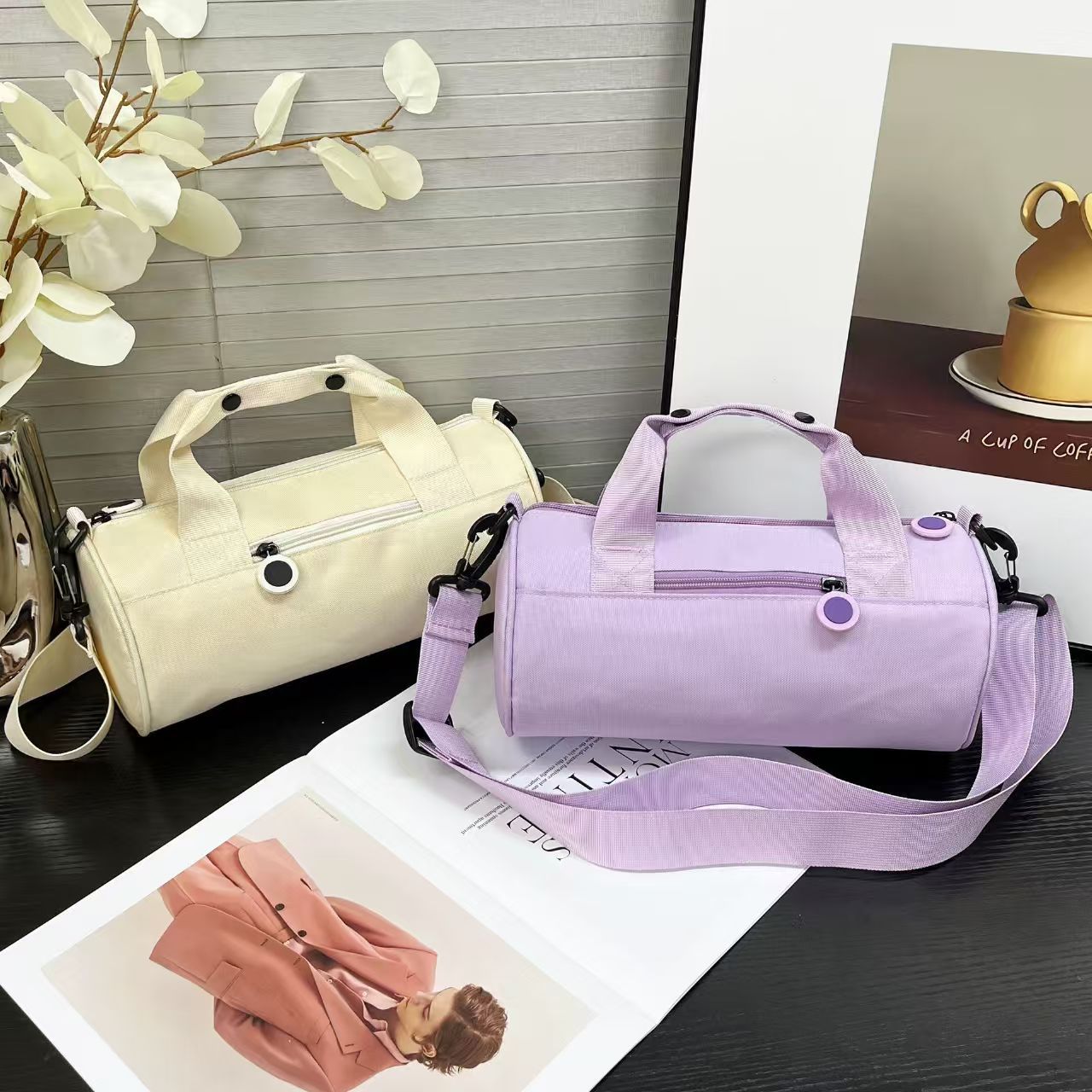 Niños transfronterizos más LOGO Primavera entre padres e hijos Danza Fitness Natación Yoga Bolsa de viaje Bolsa de deporte portátil ligera Impresión