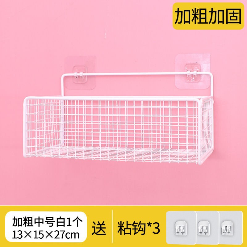 免打孔墙上置物架床头宿舍神器挂篮卧室墙面隔板收纳架子墙面置物|undefined