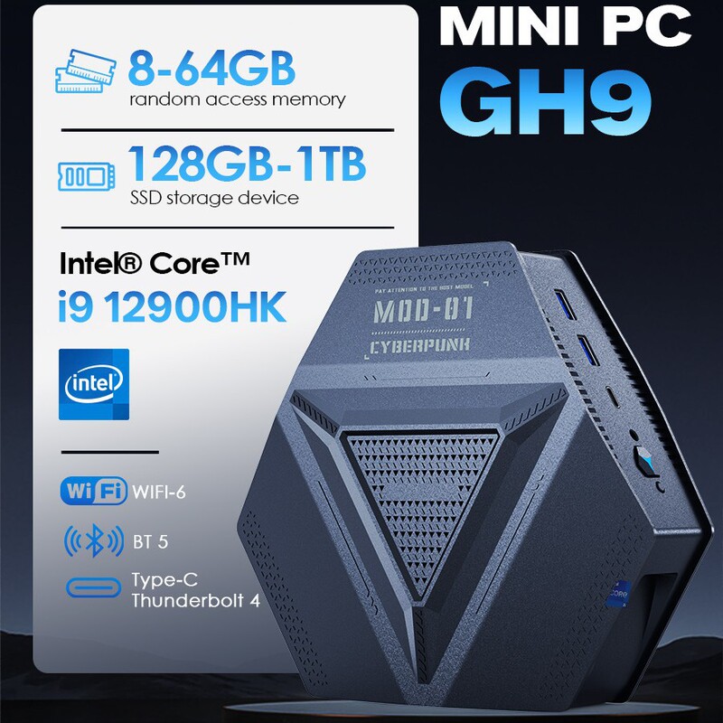 Factory Wholesale Cross-Border Intel I9 12900Hk with Thunderbolt 4 Interface Supports Three-Screen Display Desktop Computer