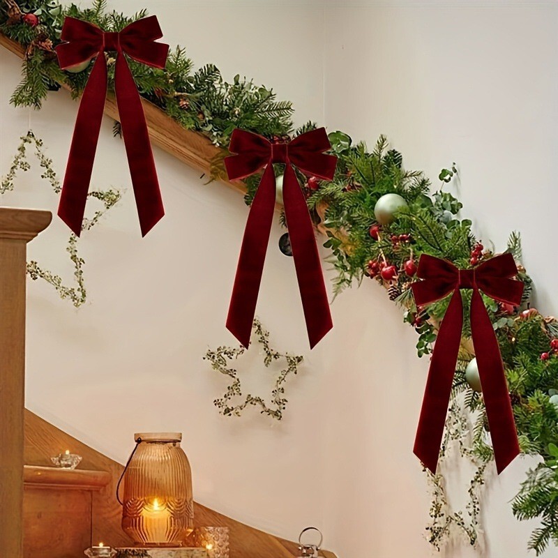 2.5cm Velvet Bow Tie Christmas Tree Decoration Hanging Christmas Decoration 2.5cm Velvet Bow Tie Christmas Tree Decoration Hanging Christmas Decoration