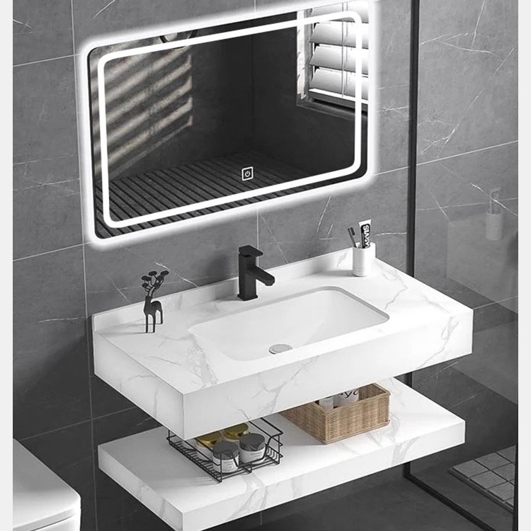 Simple Bathroom Cabinet Combination Glossy Slate Ceramic Basin Bathroom Sink Washbasin Bathroom Set