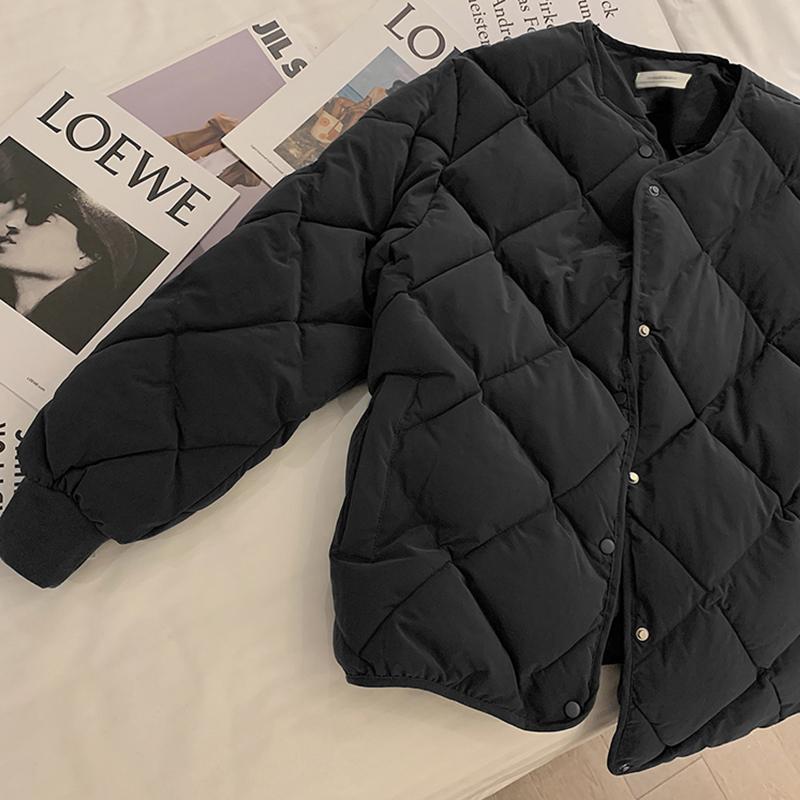 Short down Jacket New Women's Design Rhombus Cocoon Type Light Cotton Jacket Winter Wear for Small People