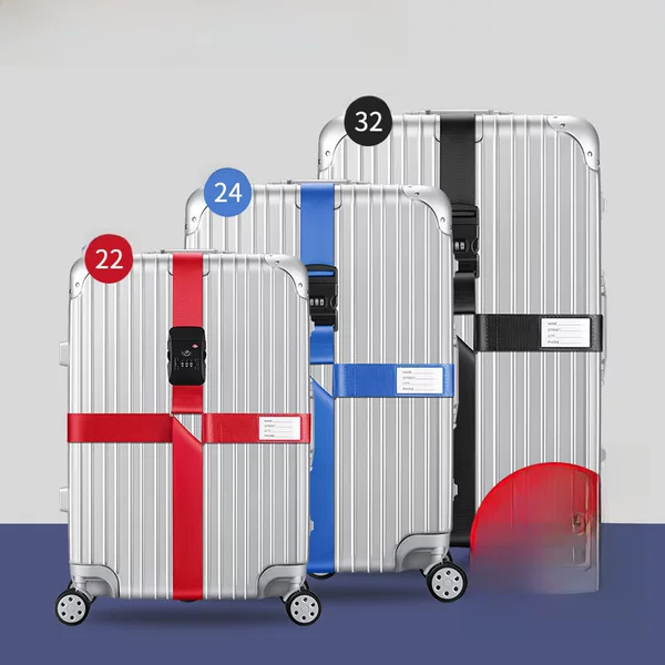 Luggage Straps, Cross Straps for Packing, Fixed Straps for Checked Travel Suitcases, Binding Ropes, Cross-Border Luggage Straps