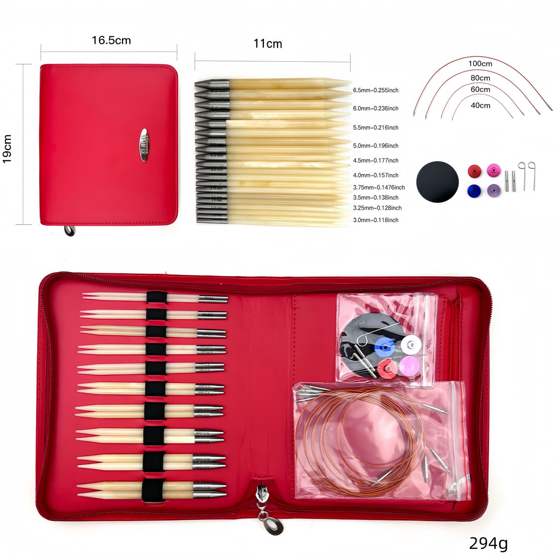 针编织毛衣针牛可拆卸骨针工具可绳可换编织针加长diy环形骨针