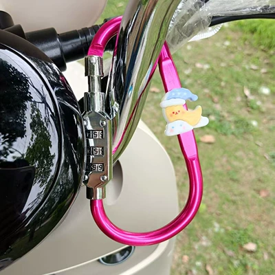 Vehicle Helmet Password Lock Helmet lock - large-pink-blue-hat-moon