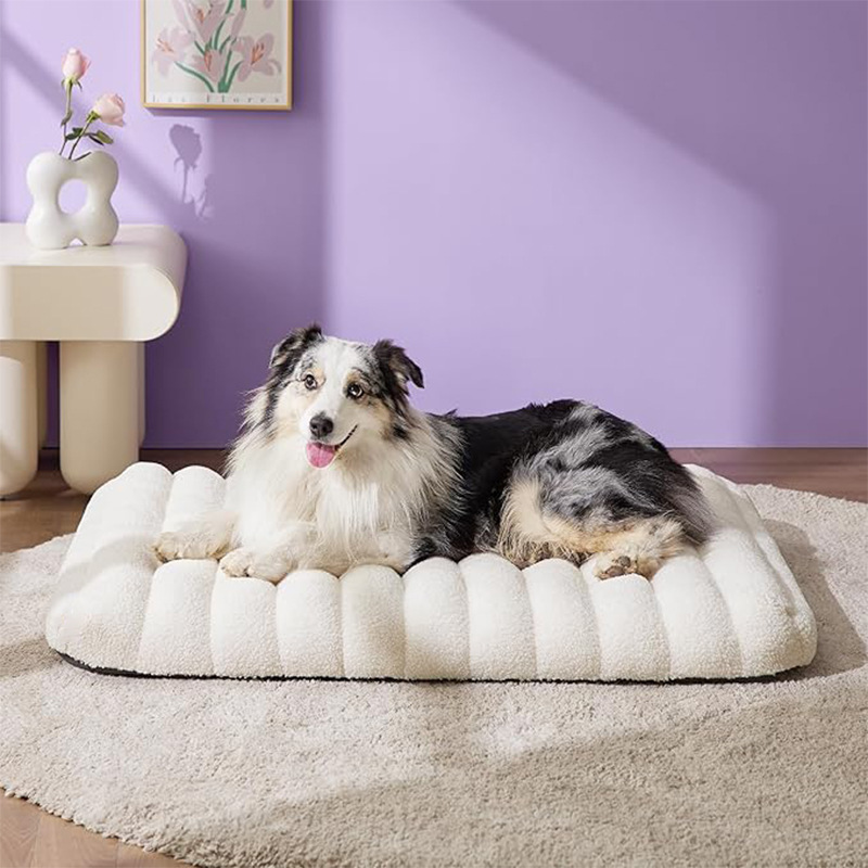 Orthopedic Dog Bed Waterproof Chic Flat Pet Bed with Removable Washable Cover Stuffed Thick Egg Crate Foam Pet Mat