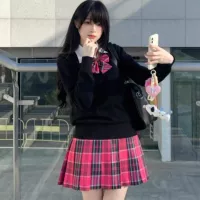 【Xiaomei】JK Uniform Аутентичная студенческая юбка в японском стиле Осень-Зима Школьная клетчатая юбка в студенческом стиле Сладкий и пряный комплект