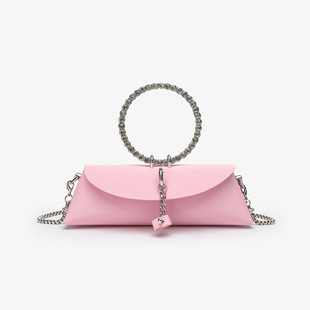 Cross-border foreign trade explosions 2025 new round hand bag shoulder messenger bag pink high sense bag dumpling bag