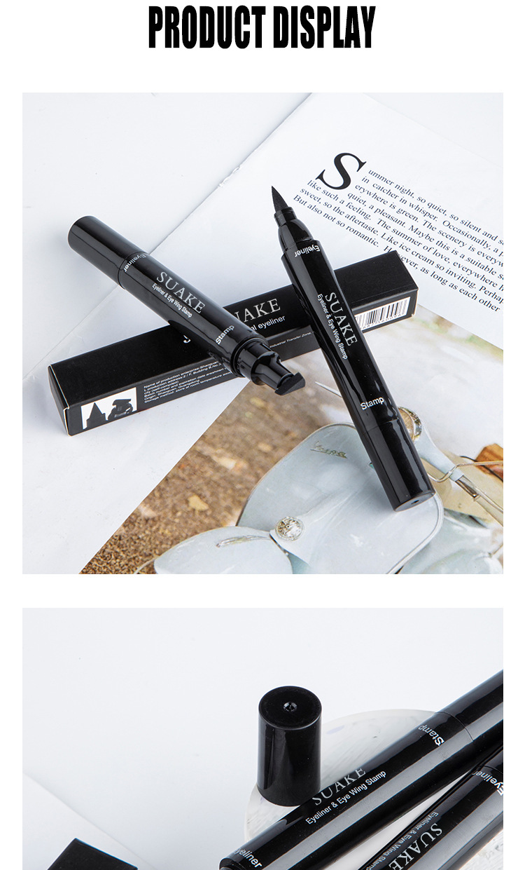 SUAKE Two-in-one seal eyeliner, quick-drying, non-smudging, water-repellent, double-ended eyeliner undefined