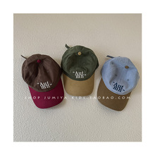 ins韩国同款儿童帽子2024新款春秋复古男孩棒球帽1-3岁宝宝鸭舌帽