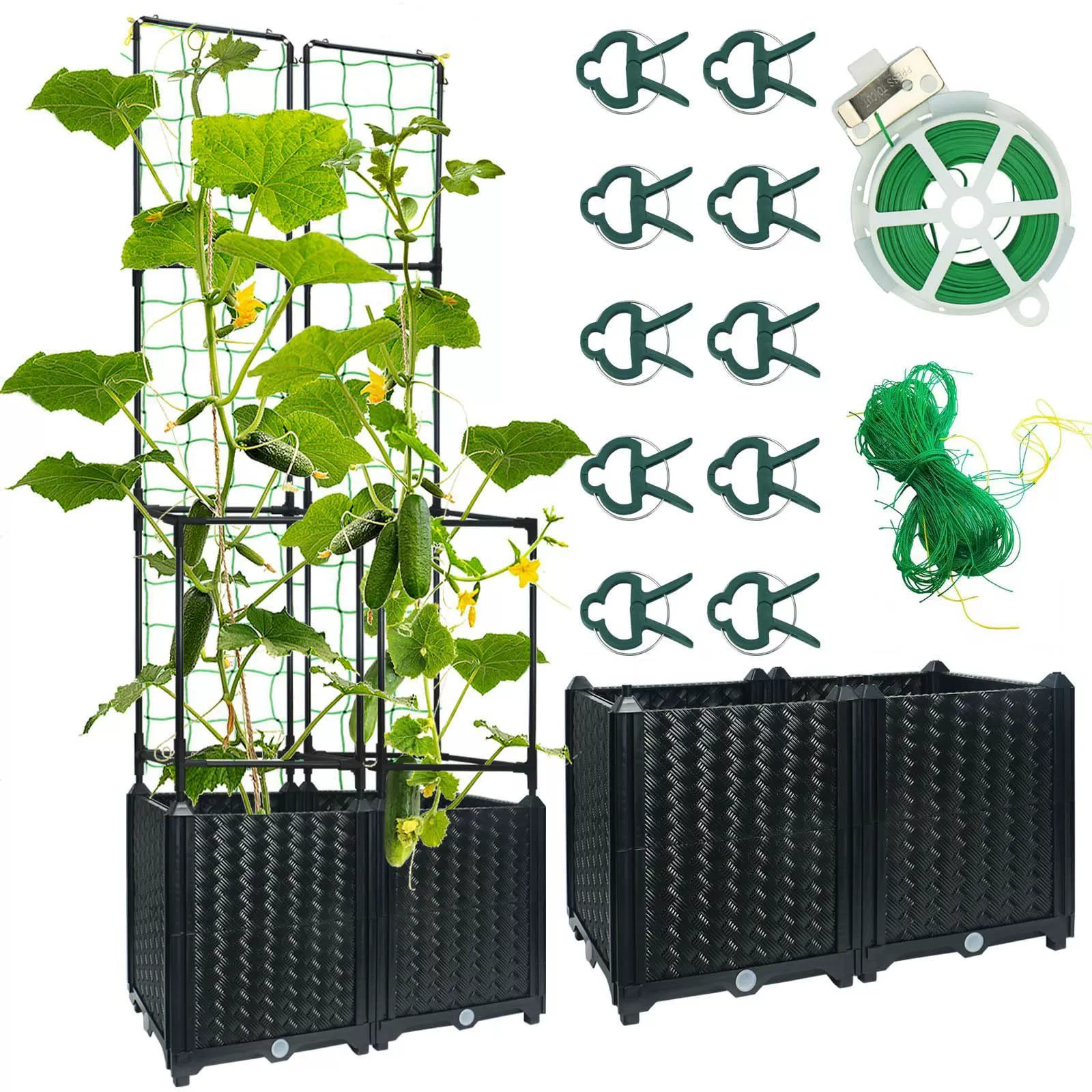 Набор для выращивания овощей на балконе: опора для огурцов, томатов, тыквы, ящик для посадки