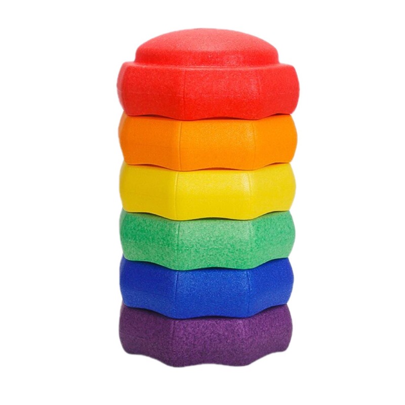 Rainbow Crossing Stone Balance Board Educational Toy Children's Sensory Training Equipment Baby Montessori Early Education Stacking Game