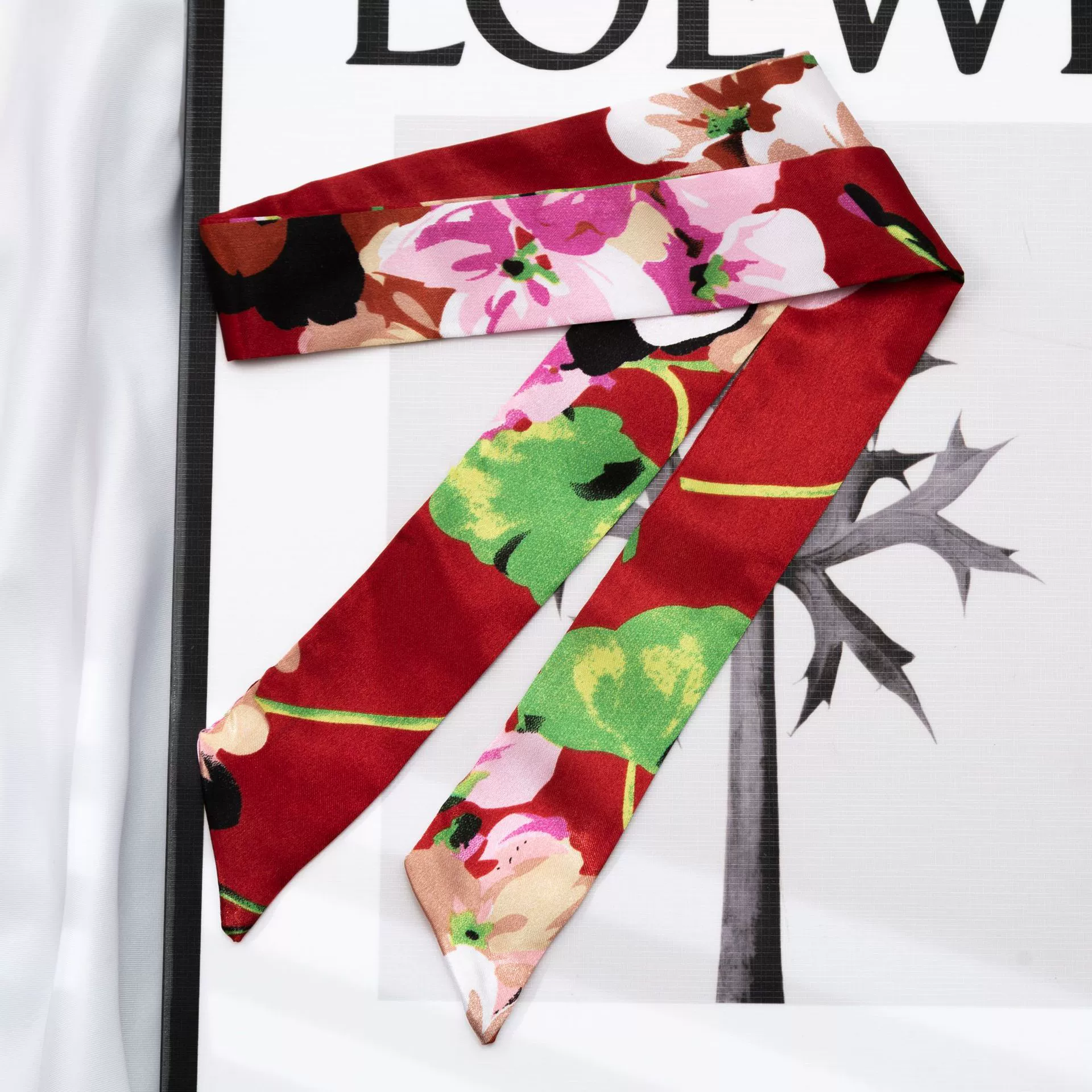 Silk Scarf Hairband (Suhang) long streamer 89×3.8 cm, lightweight gift box option