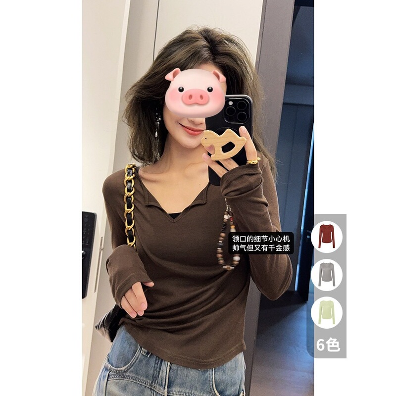 Meiyang【In Stock】Milk Skin T-Shirt Lyocell Mulberry Silk_Mask-Like Versatile Slimming Top Meiyang【In Stock】Milk Skin T-Shirt Lyocell Mulberry Silk_Mask-Like Versatile Slimming Top