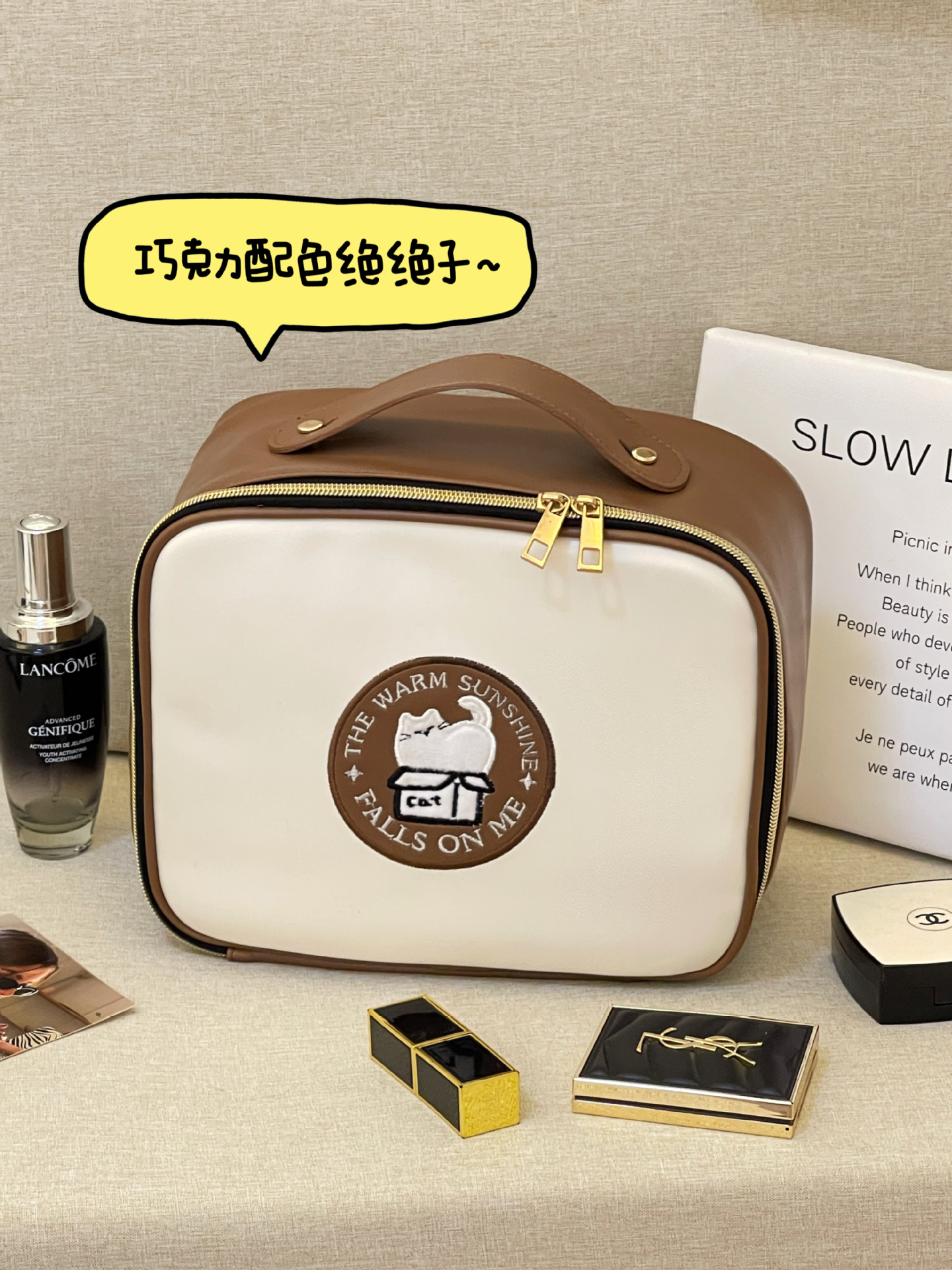 Bolso cosmético de cuero nuevo de alta calidad para mujer bolsa de almacenamiento de partición portátil de gran capacidad bolsa de almacenamiento impermeable de viaje bolsa de lavado