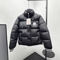跨境外贸代发现货原标M蒙家胸口大LOGO徽标加厚高弹棉服外套男女