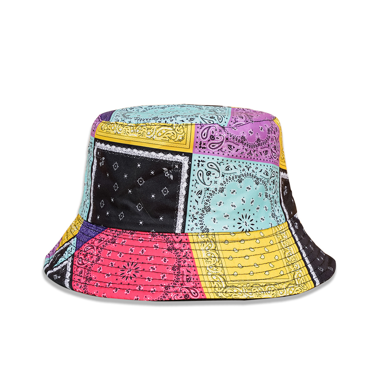 Fashion Splicing Clashing Color Flower Double-sided Fisherman Hat Wholesale Nihaojewelry display picture 6