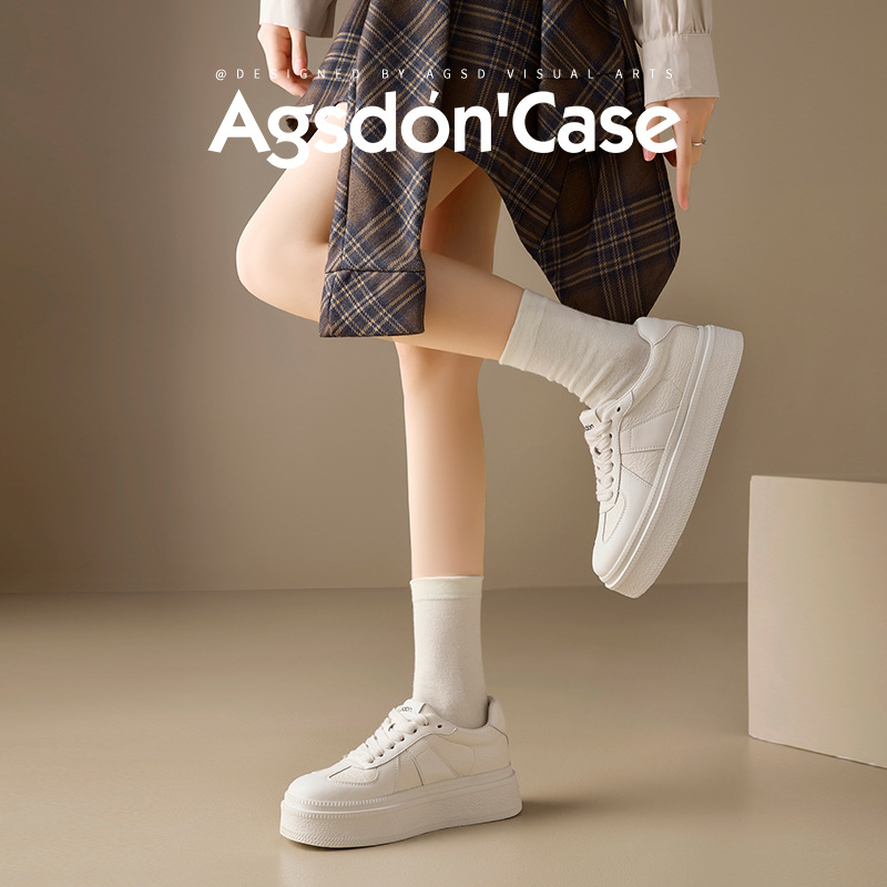 Augustion White Shoes Mujer 2025 Nuevo verano casual plataforma blanca zapatillas deportivas retro clásicas