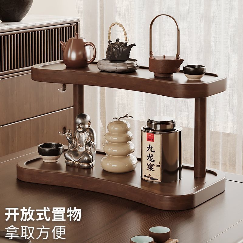 桌面茶杯收纳置物架小型博古架多层新中式紫砂壶摆件架展示茶具架|undefined