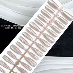 2024新款穿戴式甲片裸粉電鍍貓眼穿戴甲可加工無痕穿戴甲