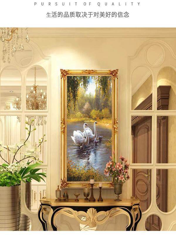 European-Style Solid Wood Picture Frame, Rectangular Mounting Frame, Vintage Living Room Dining Room Classical Oil Painting Corner Flower Outer Frame European-Style Solid Wood Picture Frame, Rectangular Mounting Frame, Vintage Living Room Dining Room Classical Oil Painting Corner Flower Outer Frame