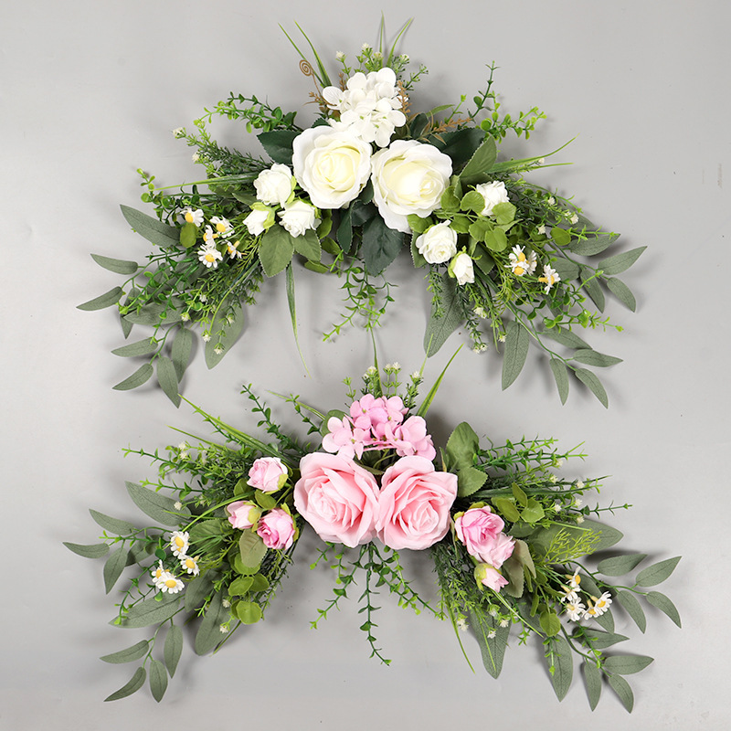 Spring-Colored Artificial Rose Plants, Home Floral Arrangements, Wedding Decoration Props, Willow Leaves, Front Door Finished Hanging Decorations Spring-Colored Artificial Rose Plants, Home Floral Arrangements, Wedding Decoration Props, Willow Leaves, Front Door Finished Hanging Decorations