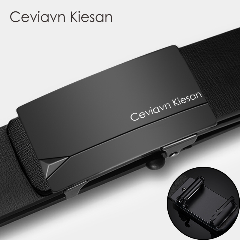 Ceviavn kiesan correa de cuero de los hombres Venta caliente desdentado hebilla automática de negocios fabricante de Cinturón de piel de vaca en stock