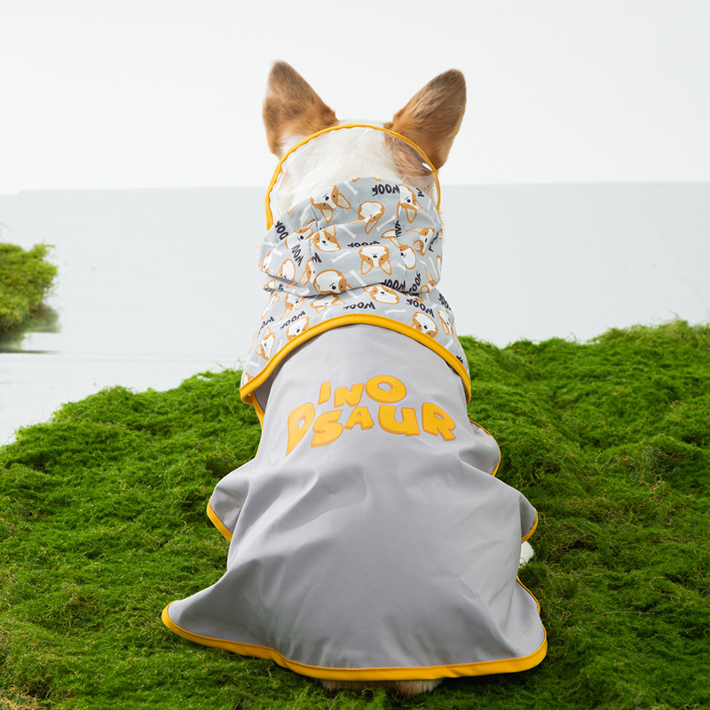 Corky Dog Full Color Imprint Corky Raincoat Pequeño día lluvioso ropa impermeable para perros de mascotas