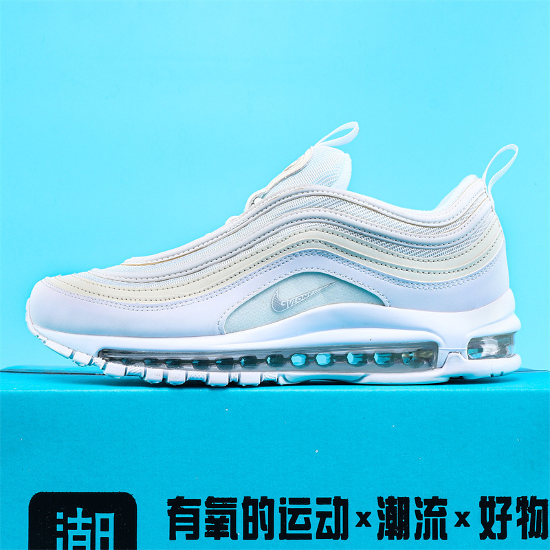 Air Max 97 men's sneakers, breathable casual shoes, bullet-shaped cushioning air cushion running shoes, Nike official low-top