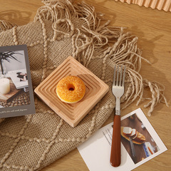 創意水波紋托盤 北歐甜品櫸木砧板 木製麵包盤 ins風美食拍照道具