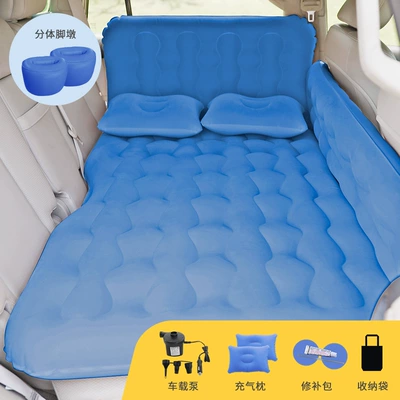 Flocking PVC Children's Travel – Vehicle-mounted inflatable bed - f1-double-gear-fence-flocked-blue