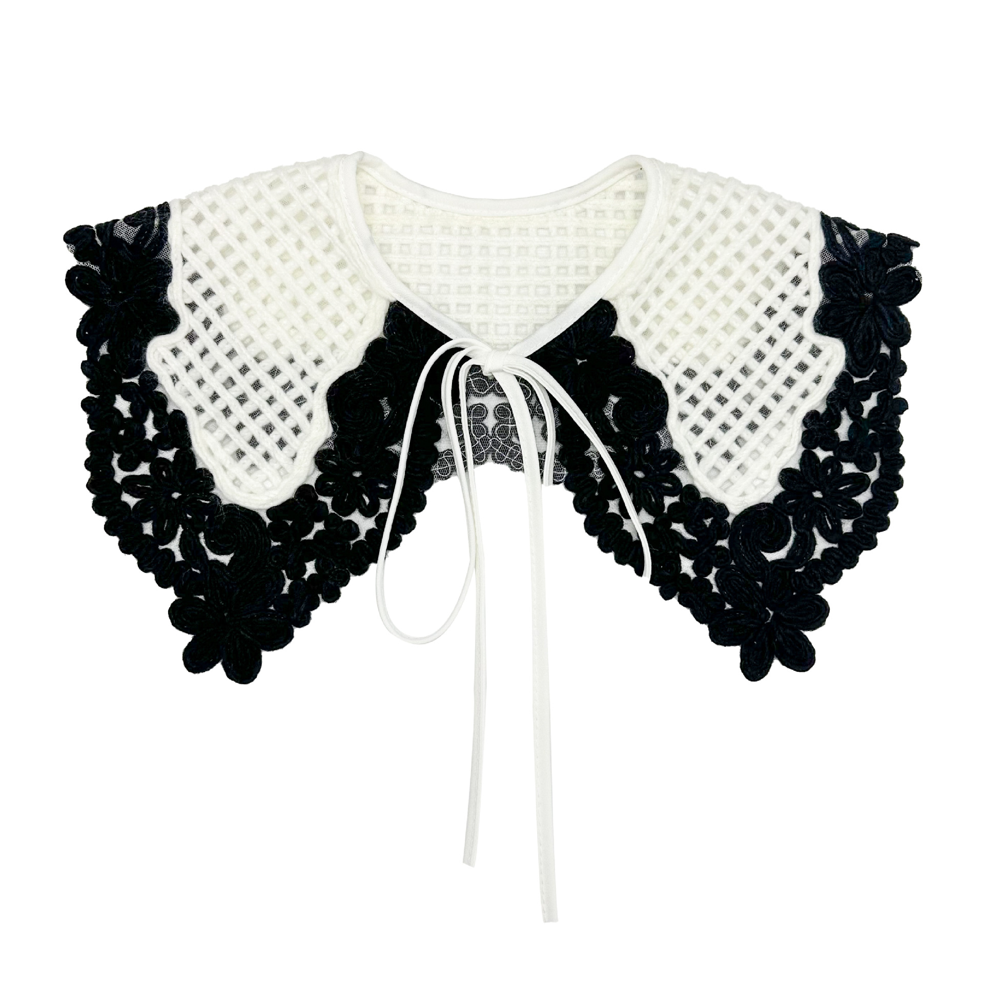 Chal de otoño e invierno con un solo producto bordado de lana cuello falso suéter cuello cuello de punto de todo fósforo cuello decorativo femenino
