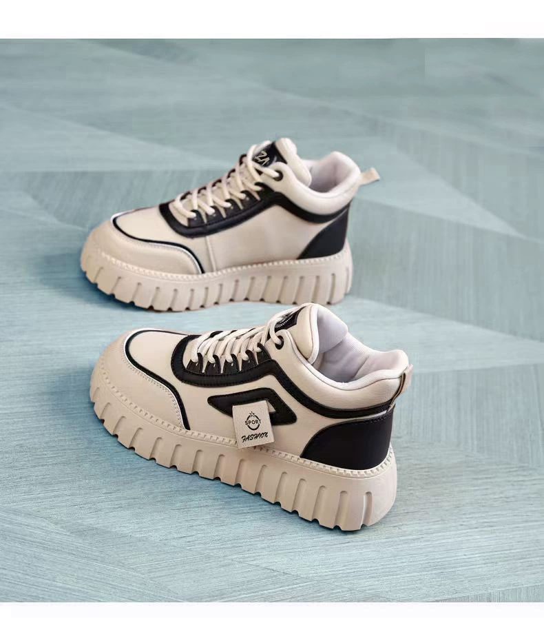 Platform sneakers, high universal, platform sole, sizes 36–41, khaki or black
