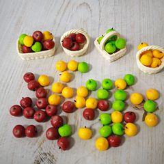 创意立体苹果娃娃屋手工diy钥匙扣挂件 学生书包吊坠儿童过家食玩